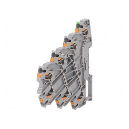 Conector Șine 0,14-4mm2 4 Piste 7 Borne Galben-Verde | Electronic-mag.ro | Componente Electronice
