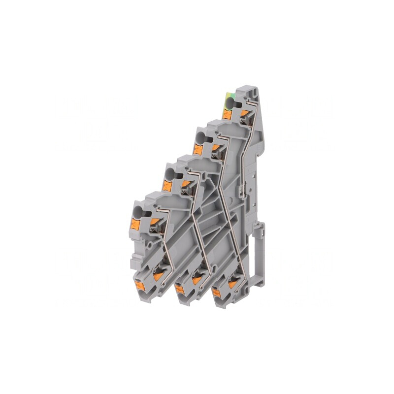 Conector Șine 0,14-4mm2 4 Piste 7 Borne Galben-Verde | Electronic-mag.ro | Componente Electronice
