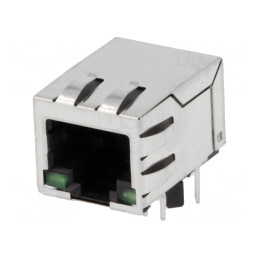 Soclu RJ45 8p8c Ecranat cu LED | Electronic-mag.ro | Componente Electronice