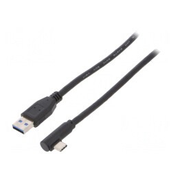 Cablu USB 3.0 A la C unghi 0,5m negru | Electronic-mag.ro | Componente Electronice