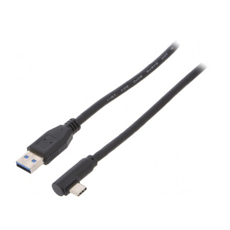 Cablu USB 3.0 A la C unghi 0,5m negru | Electronic-mag.ro | Componente Electronice