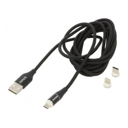 Cablu Magnetic USB 2.0 2m Negru 3A