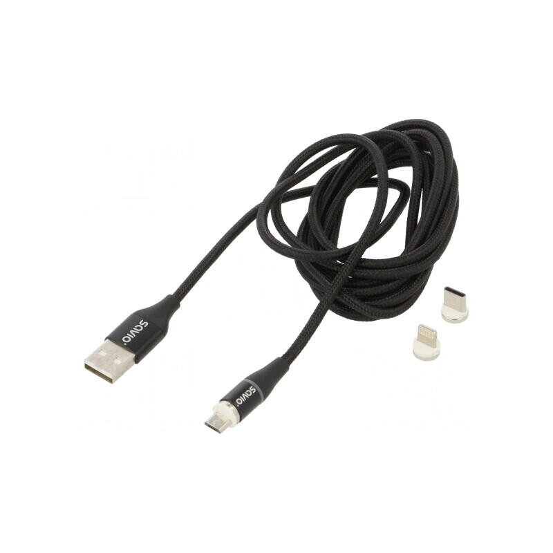 Cablu Magnetic USB 2.0 2m Negru 3A | Electronic-mag.ro | Componente Electronice Cablu Magnetic USB 2.0 2m Negru 3A | Electronic-mag.ro | Componente Electronice