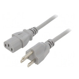 Cablu Alimentare IEC C13 NEMA 5-15 10A Gri 5m | Electronic-mag.ro | Componente Electronice