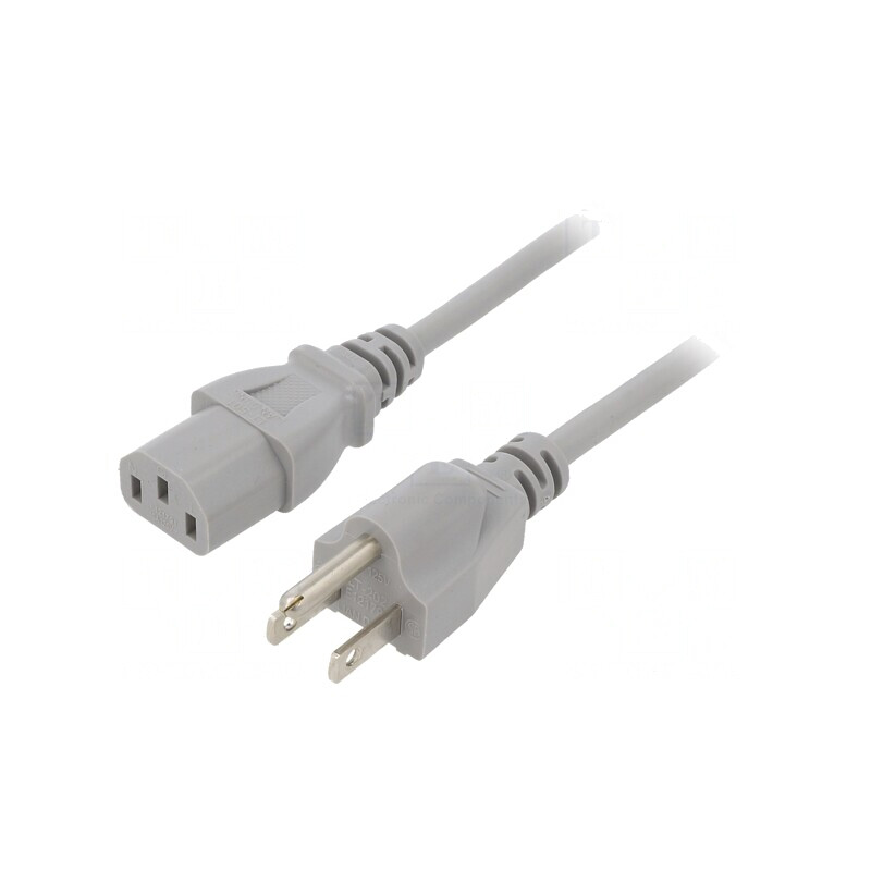 Cablu Alimentare IEC C13 NEMA 5-15 10A Gri 5m | Electronic-mag.ro | Componente Electronice