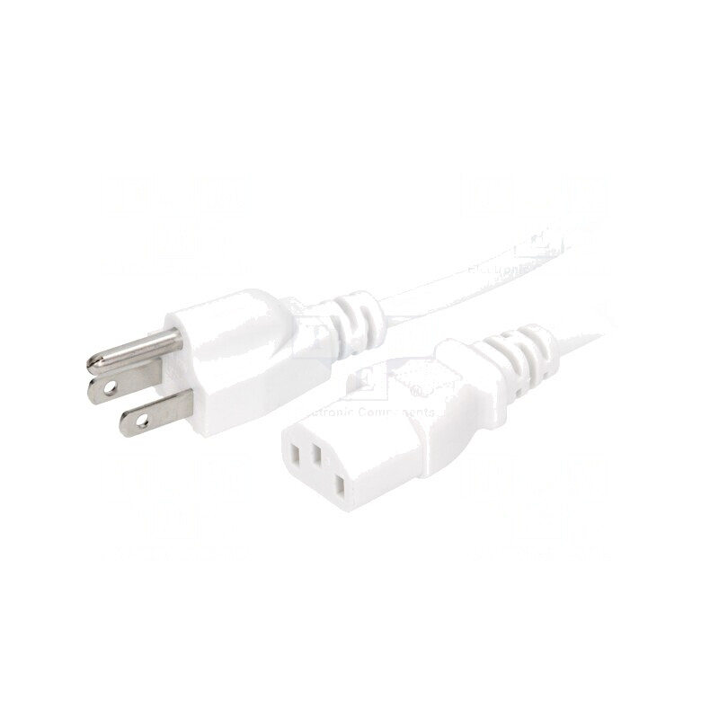 Cablu Alimentare 3x18AWG IEC C13 NEMA 5-15 5m Alb 10A | Electronic-mag.ro | Componente Electronice Cablu Alimentare 3x18AWG IEC C13 NEMA 5-15 5m Alb 10A | Electronic-mag.ro | Componente Electronice