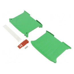 Carcasă verde pentru șină DIN 101mm x 17,5mm x 80,2mm | Electronic-mag.ro | Componente Electronice