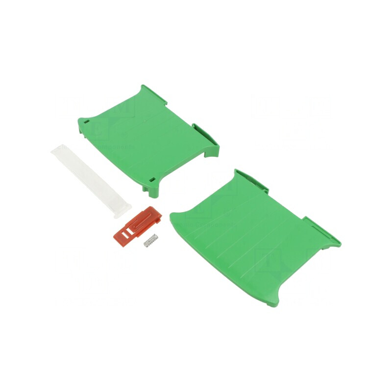 Carcasă verde pentru șină DIN 101mm x 17,5mm x 80,2mm | Electronic-mag.ro | Componente Electronice Carcasă verde pentru șină DIN 101mm x 17,5mm x 80,2mm | Electronic-mag.ro | Componente Electronice