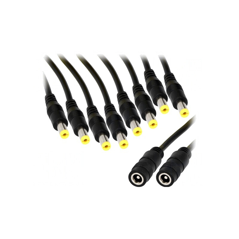 Cablu Alimentare DC 5,5/2,1 mm 2x0,5 mm² 5 Mufe 5 Socluri | Electronic-mag.ro | Componente Electronice