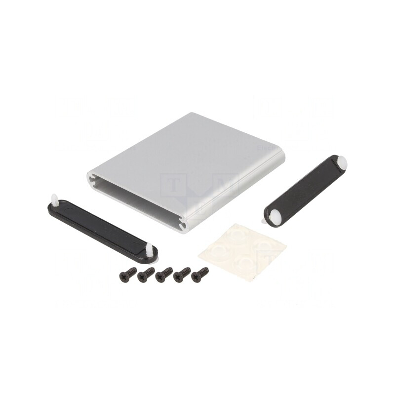 Carcasă aluminiu gri 70x80x12mm | Electronic-mag.ro | Componente Electronice