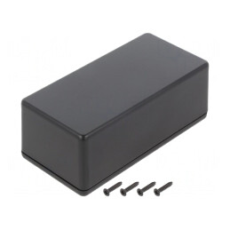 Carcasă universală neagră ABS IP40 65x130x50mm | Electronic-mag.ro | Componente Electronice