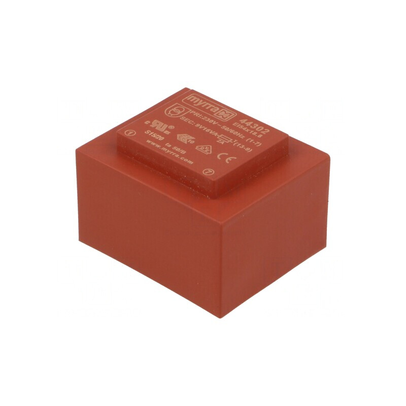 Transformator încapsulat 16VA 230VAC 9V 1778mA PCB | Electronic-mag.ro | Componente Electronice