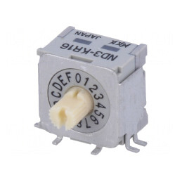 Întrerupător HEX/BCD 16 poziții în unghi ND3 | Electronic-mag.ro | Componente Electronice