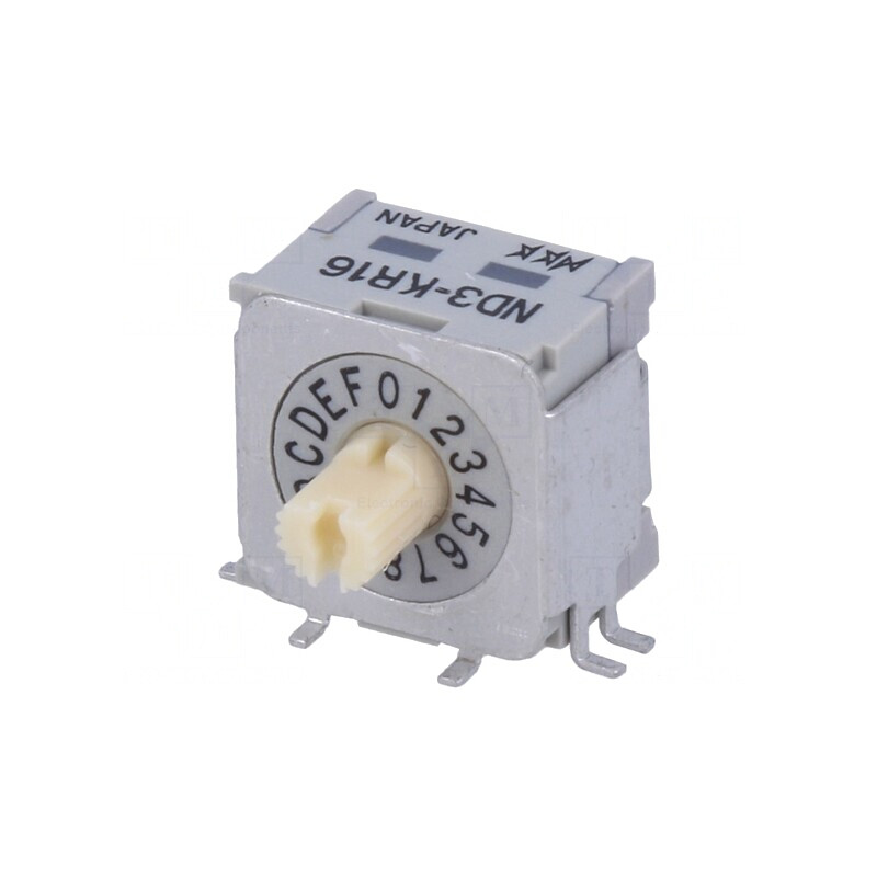 Întrerupător HEX/BCD 16 poziții în unghi ND3 | Electronic-mag.ro | Componente Electronice