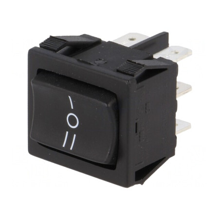 Rocker Switch ON-OFF-ON 10A Negru | Electronic-mag.ro | Componente Electronice