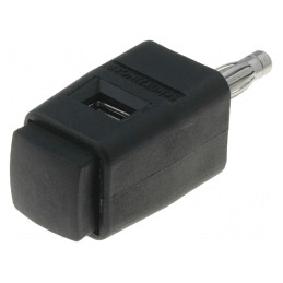 Clemă de laborator neagră 70VDC 16A 48mm | Electronic-mag.ro | Componente Electronice