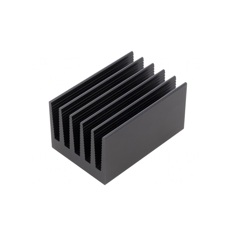 Radiator Extrudat cu Aripioare Negru 75x50x40mm | Electronic-mag.ro | Componente Electronice