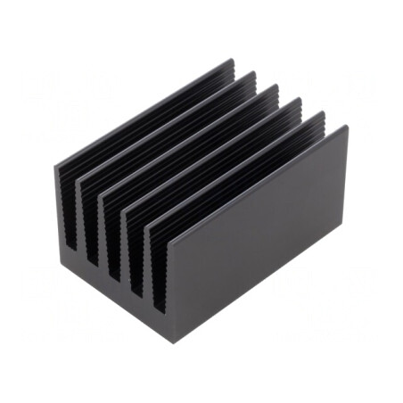 Radiator Extrudat cu Aripioare Negru 75x50x40mm | Electronic-mag.ro | Componente Electronice