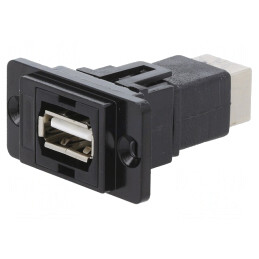 Adaptor USB A-B DualSlim USB 2.0 Aurit Metal | Electronic-mag.ro | Componente Electronice