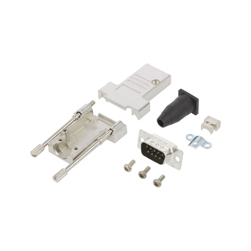 Conector D-Sub 9P Tată Lipire Pe Cablu Gold Flash UNC 4-40 | Electronic-mag.ro | Componente Electronice