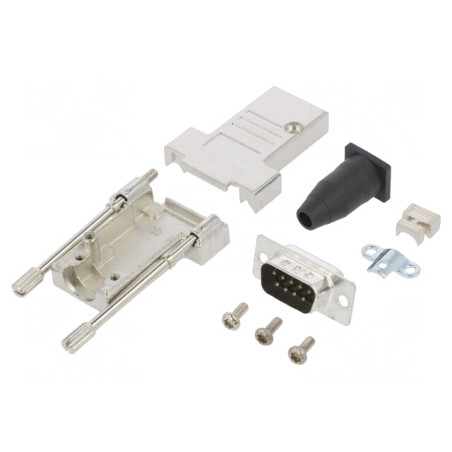Conector D-Sub 9P Tată Lipire Pe Cablu Gold Flash UNC 4-40 | Electronic-mag.ro | Componente Electronice