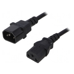 Cablu Alimentare 3m IEC C13-C14 10A 250V Negru | Electronic-mag.ro | Componente Electronice