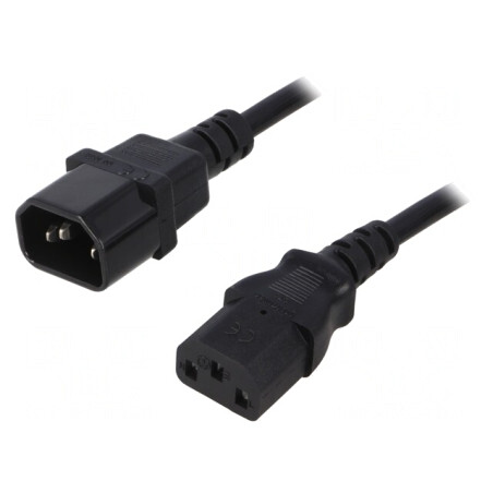 Cablu Alimentare 3m IEC C13-C14 10A 250V Negru | Electronic-mag.ro | Componente Electronice
