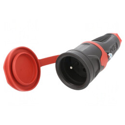 Conector Alimentare AC Mamă 2P PE 250V 16A Pe Cablu | Electronic-mag.ro | Componente Electronice
