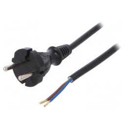 Cablu Electric 2x1mm2 PVC 5m Negru 16A 250V | Electronic-mag.ro | Componente Electronice