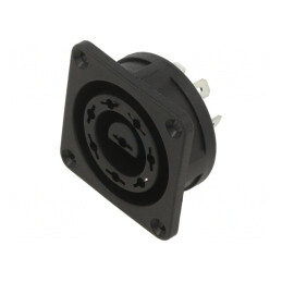 Conector Circular Soclu Mamă 8 PIN Lipire 6A Poliamidă | Electronic-mag.ro | Componente Electronice