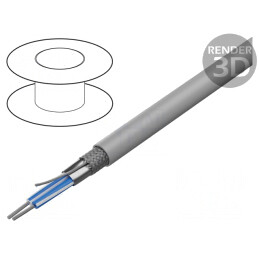 Cablu RS485 1x2x24AWG Cu PVC gri 30m Eca 300V | Electronic-mag.ro | Componente Electronice