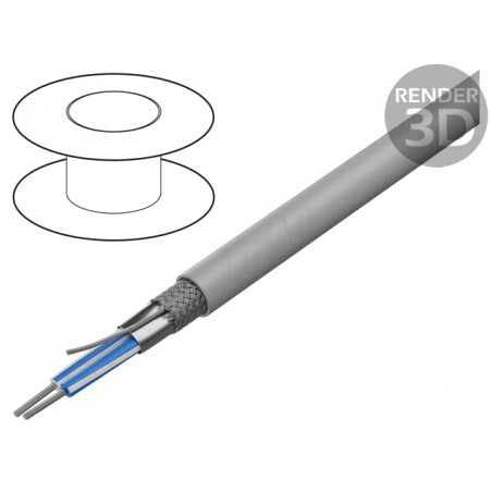 Cablu RS485 1x2x24AWG Cu PVC gri 30m Eca 300V | Electronic-mag.ro | Componente Electronice