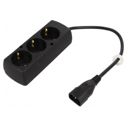 Cablu Alimentare 3x1mm2 0.3m 3 Prize | Electronic-mag.ro | Componente Electronice