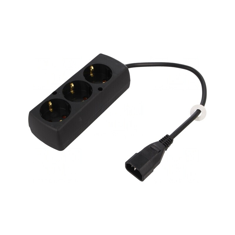 Cablu Alimentare 3x1mm2 0.3m 3 Prize | Electronic-mag.ro | Componente Electronice
