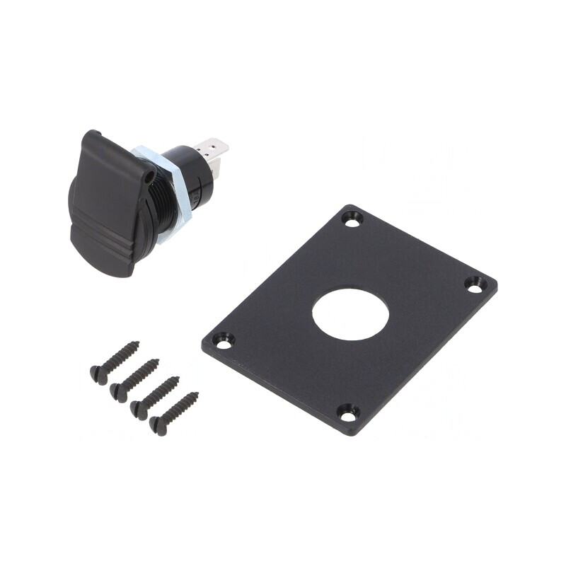 Soclu Brichetă Auto 16A Negru | Electronic-mag.ro | Componente Electronice