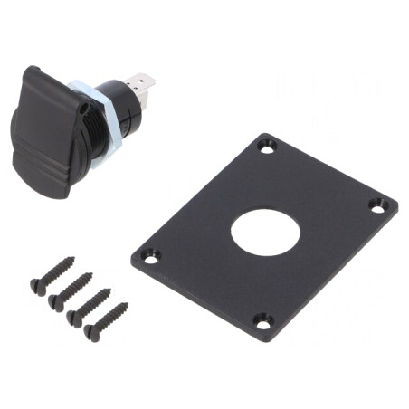 Soclu Brichetă Auto 16A Negru | Electronic-mag.ro | Componente Electronice