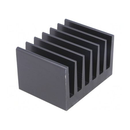 Radiator negru extrudat cu aripioare 50x66x40mm | Electronic-mag.ro | Componente Electronice