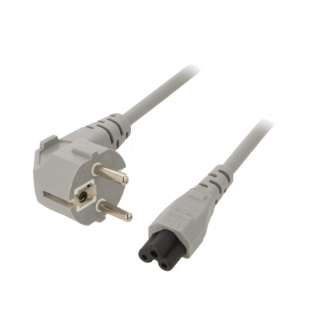 Cablu Alimentare 3x0,75mm2 cu Ştecăr în Unghi și Conector IEC C5 | Electronic-mag.ro | Componente Electronice