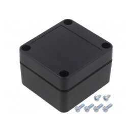 Carcasă universală ABS neagră 60x64x41 mm | Electronic-mag.ro | Componente Electronice