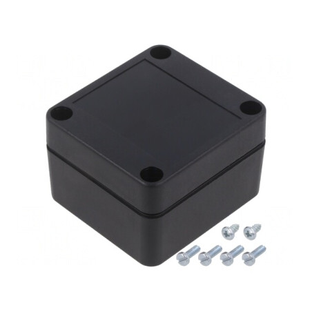 Carcasă universală ABS neagră 60x64x41 mm | Electronic-mag.ro | Componente Electronice