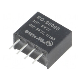 Convertor DC/DC 1W 5V la 9V 111mA SIP4 | Electronic-mag.ro | Componente Electronice
