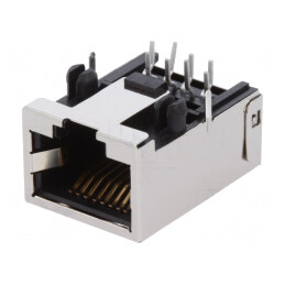Soclu RJ45 Cat 5e Ecranat Profil Jos Aurit | Electronic-mag.ro | Componente Electronice