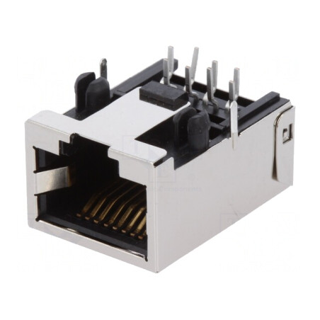 Soclu RJ45 Cat 5e Ecranat Profil Jos Aurit | Electronic-mag.ro | Componente Electronice