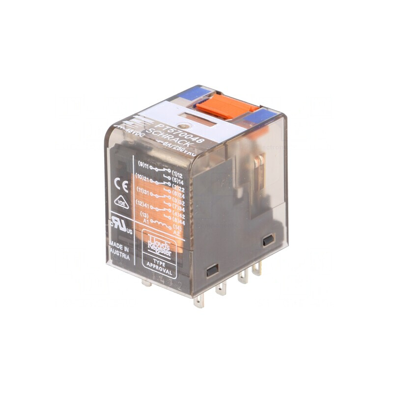Releu Electromagnetic 4PDT 48VDC 6A | Electronic-mag.ro | Componente Electronice