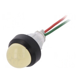 Lampă LED galbenă 24V convex Ø13mm