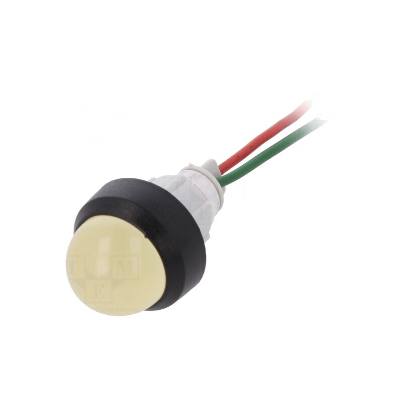 Lampă LED galbenă 24V convex Ø13mm | Electronic-mag.ro | Componente Electronice