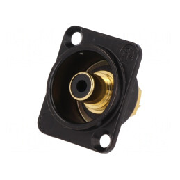 Soclu RCA Mamă Lipire Aurit Negru | Electronic-mag.ro | Componente Electronice