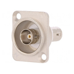 Adaptor BNC Soclu Izolat 75Ω Argintiu | Electronic-mag.ro | Componente Electronice