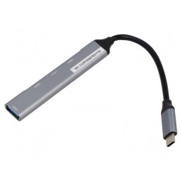 Hub USB 4 Porturi USB-A și USB-C, Gri