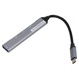 Hub USB 4 Porturi USB-A și USB-C, Gri | Electronic-mag.ro | Componente Electronice